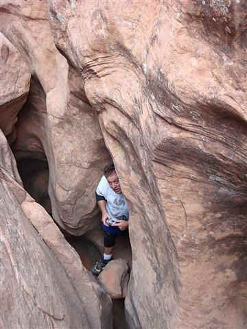 Tom in a pretty section of Raven Canyon