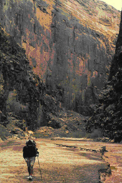 Dropping through the Coconino (Ron West photo)