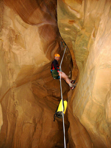 Final Rappel in the North Fork of Iron Wash