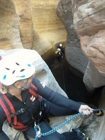 Shauna at one of Several Rappels.