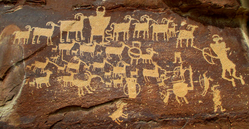 Hunters Petroglyph Panel - Nine Mile Canyon