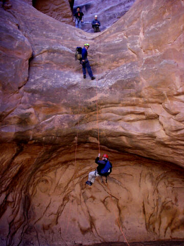 Final rappel in Lomatium Canyon